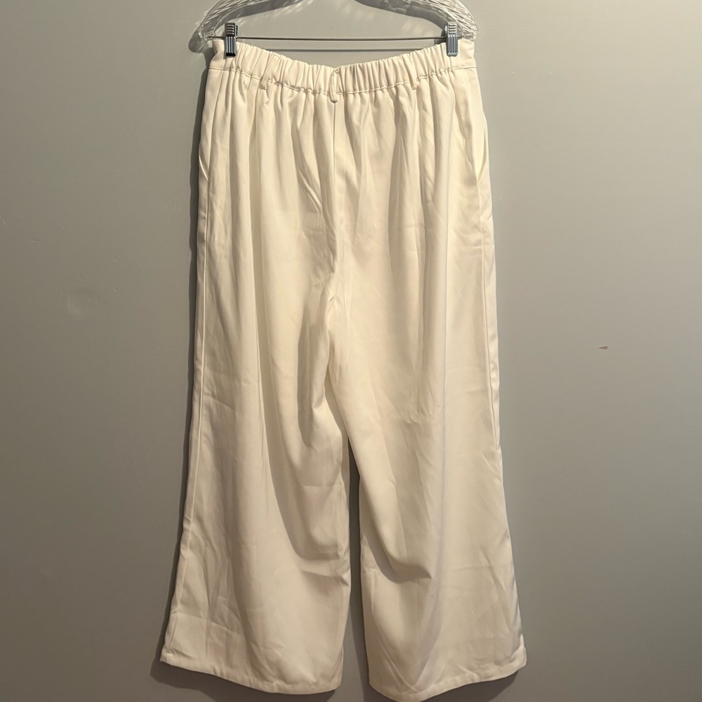 Cider Women’s 0XL White Wide Leg Trousers Classic Timeless Business Casual Pants - Picture 10 of 16